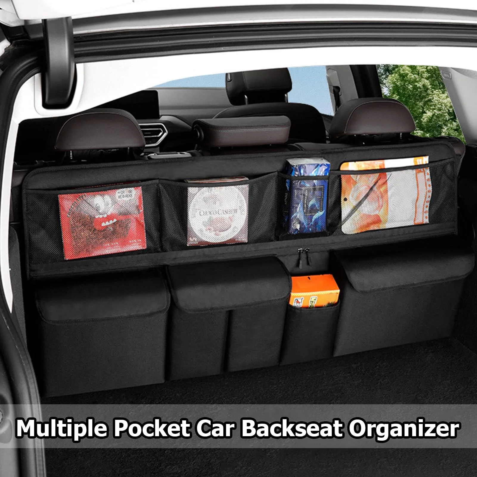 Car Back Seat Organizer Multiple Pocket Organizer Waterproof Storage Backseat Large Capacity Trunk Organizer Trucks Assessorises