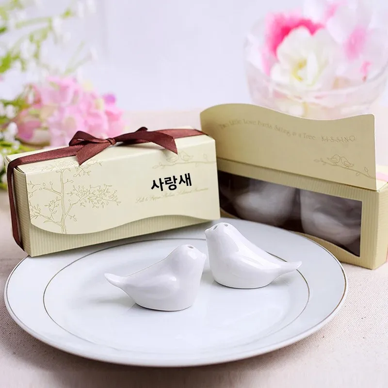 Love Bird Salt & Pepper Shaker Wedding Favors And Gifts For Guests Souvenirs Decoration Event & Party Kitchen Supplies