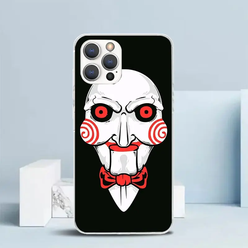 The Jigsaw Killer Horror Phone Case For IPhone 16 15 14 13 12 11 Pro Max Mini XR XS X 7 Plus 8 + SE 2020 Soft TPU Back Cover