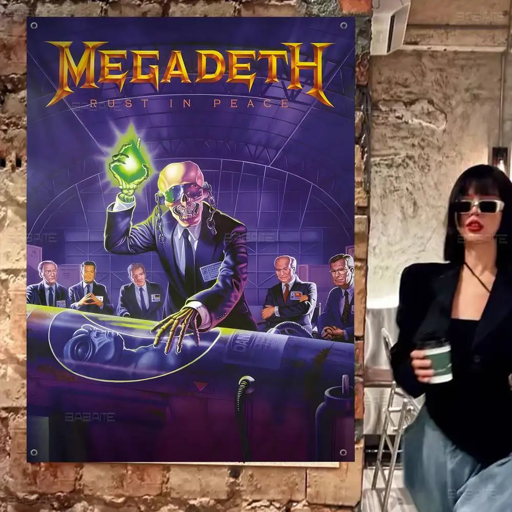 Classic Heavy Metal Rock Band Megadeths Album Creative Pattern Hanging Flag Polyester Printed Banner Hand Pulled Flag