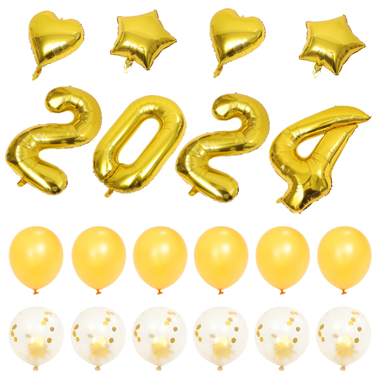 

1Set New Year Balloons Decoration Set 2024 Festive Party Supplies with Shiny Aluminum Film Balloons for and