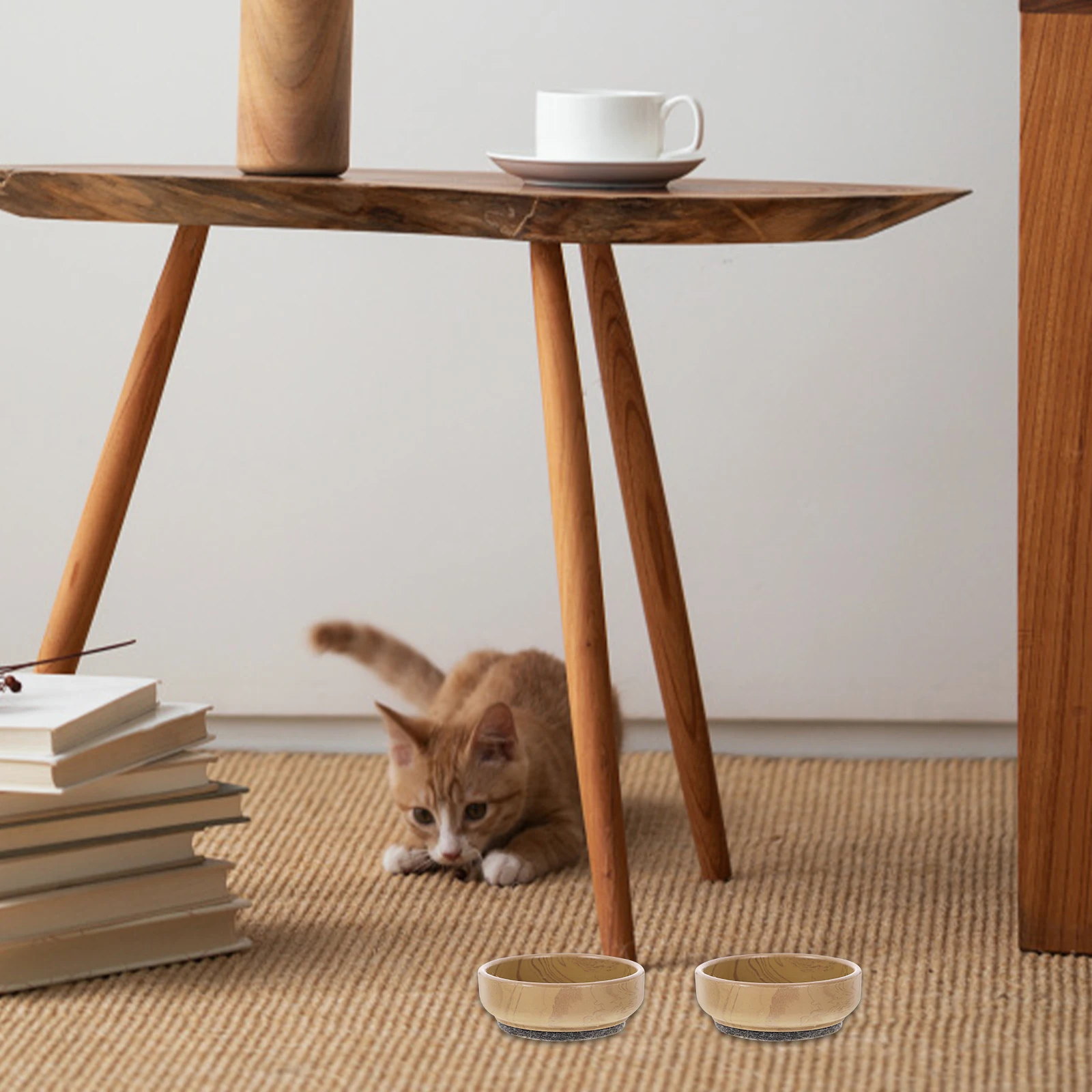 

4Pcs Wood Grain Furniture Feet Caps Table Leg Protectors Noiseless Chair Sliders Chair Leg Floor Protectors Furniture Feet Caps