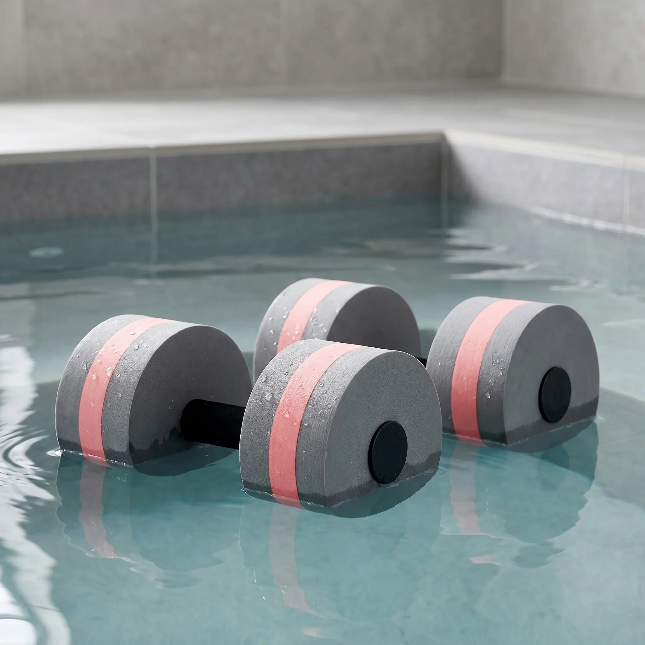 2Pcs Swimming Floating Dumbbells Eva Material Round End High Resistance Aqua Barbell for Pool Spa Fitness Cardio Arm