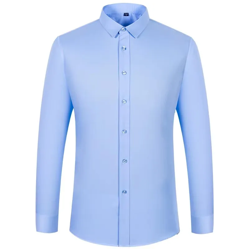Bamboo Fiber Men Shirts Long Sleeve Casual Soft Cozy Button Down Work Shirt for Man Long Sleeve White Shirt Business Office Wear