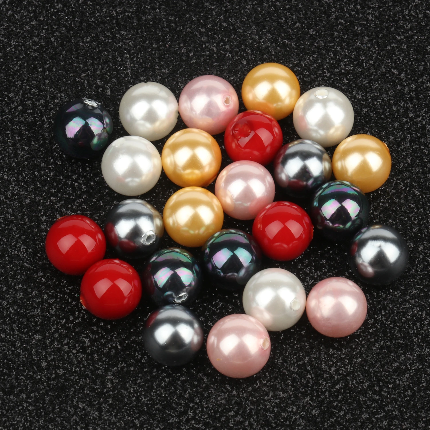 Wholesale 5pcs Natural Shell Pearl Beads 6mm 8mm 10mm 12mm Round Loose Beads Drilled Half Hole Beads For Earring Jewelry Making