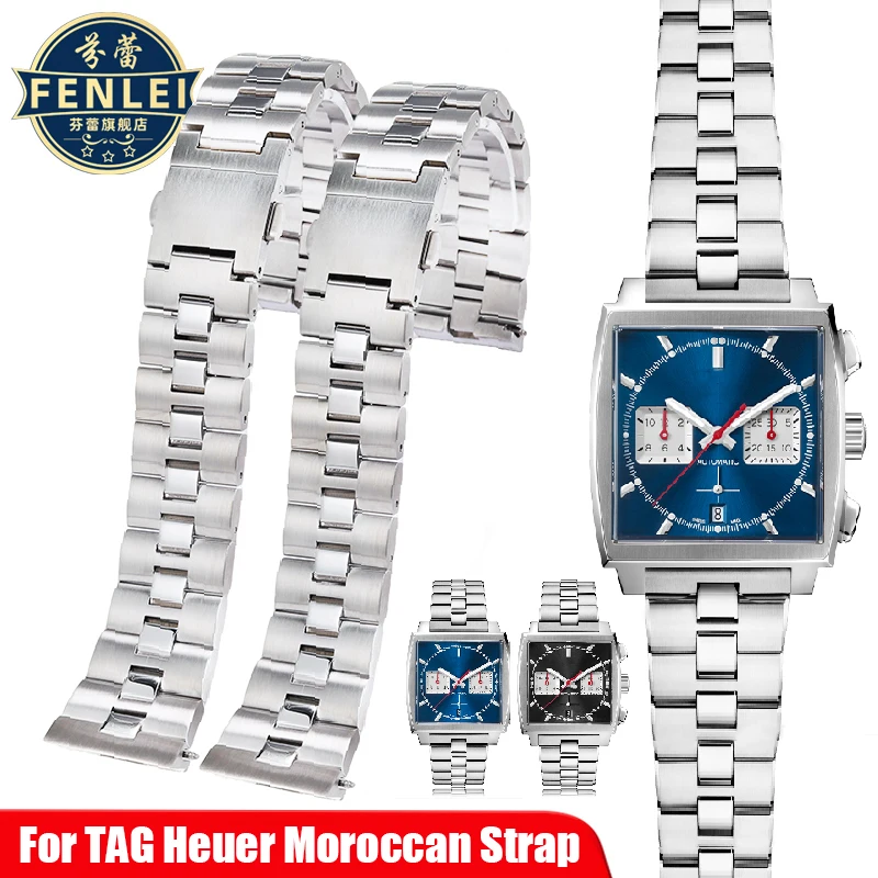 

For Tag Heuer Morocco CBL2111.BA0644 CBL2113 Bracelet 22MM Men‘s 39MM Dial Solid Stainless Steel Watchband Silver Watch Strap