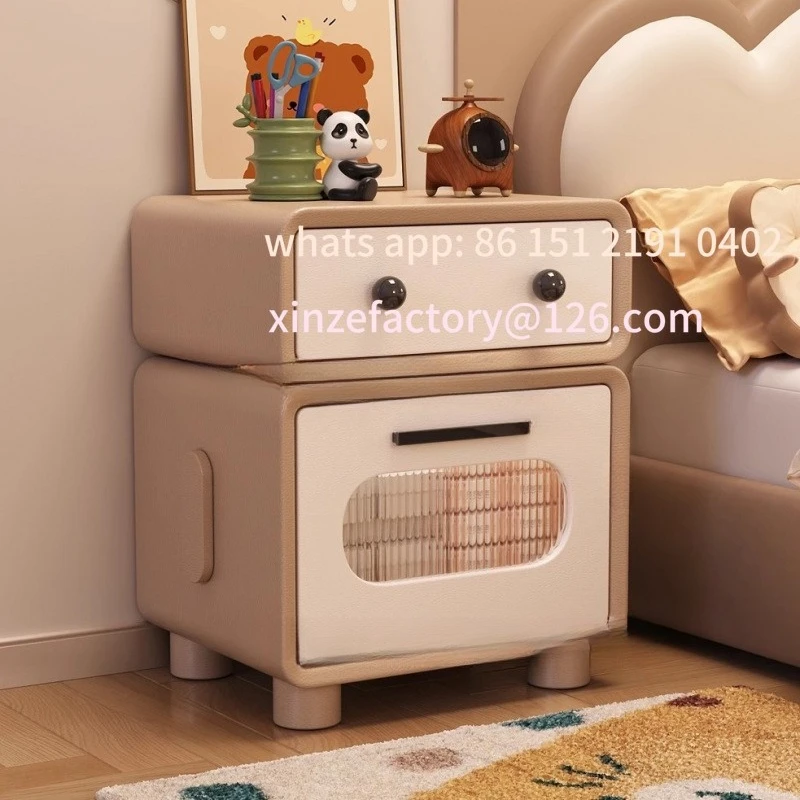

Customizable Solid Wood Bed Cabinet Small Robot Modern Simple Home Bedroom Premium Light Luxury Storage Cabinet