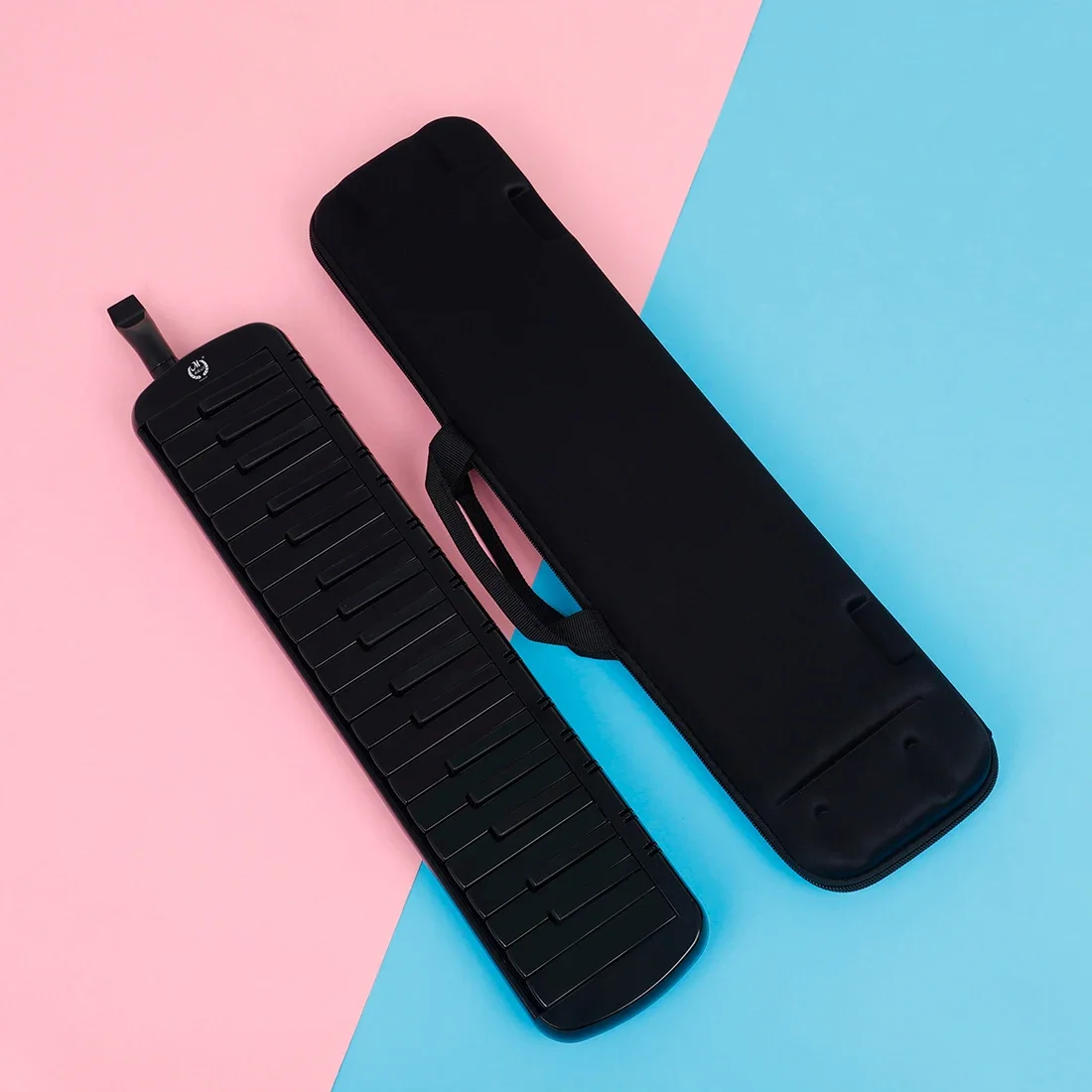 M MBAT 37 Key Black Melodica Piano Harmonica Mouth Organ With Carrying Bag Mouthpiece Keyboard Style Musical Instrument