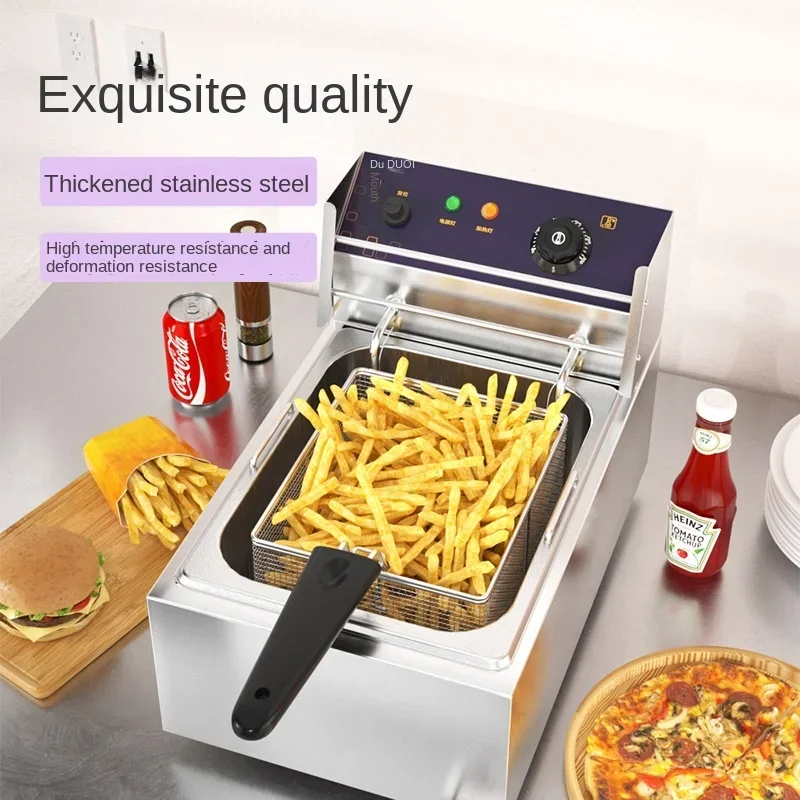 

220V Single Cylinder Electric Deep Fryer Commercial Frying Equipment for French Fries and Chicken