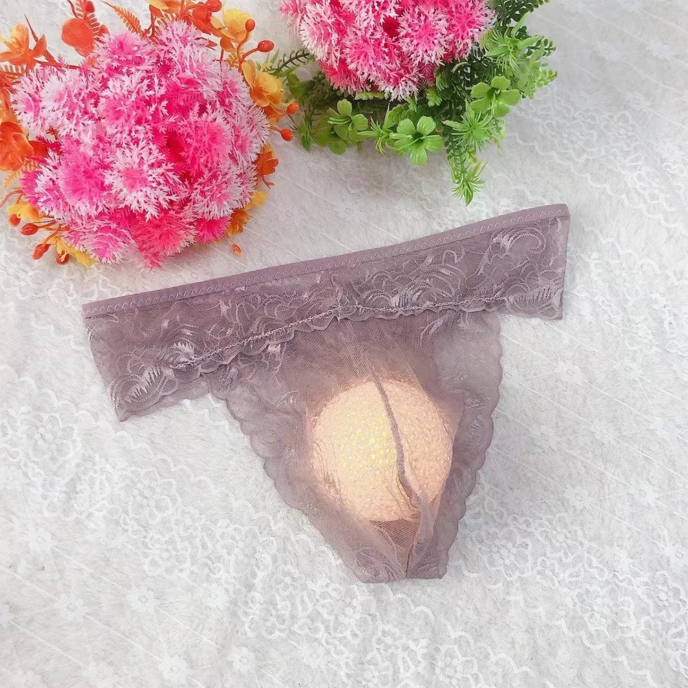 Men Sexy Lace Thongs G-Strings Sissy Pouch Panties Sex Underwear Lingerie Erotic Temptatio Knickers Cock Pouch Gay Men Briefs