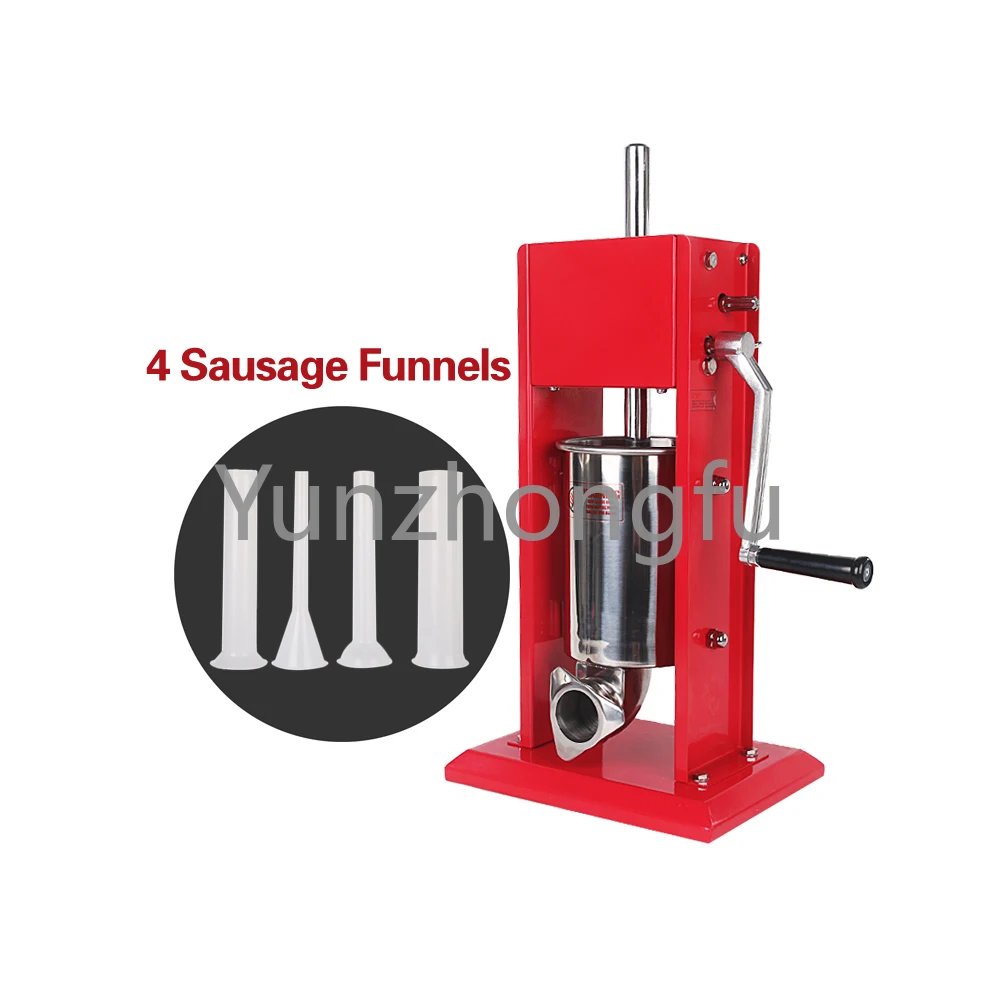 Meat Processor 3L Meat Sausage Stuffer Sausage Syringe Stainless Steel Sausage Making Machine Manual Meat Fillier W/ 4 Nozzles