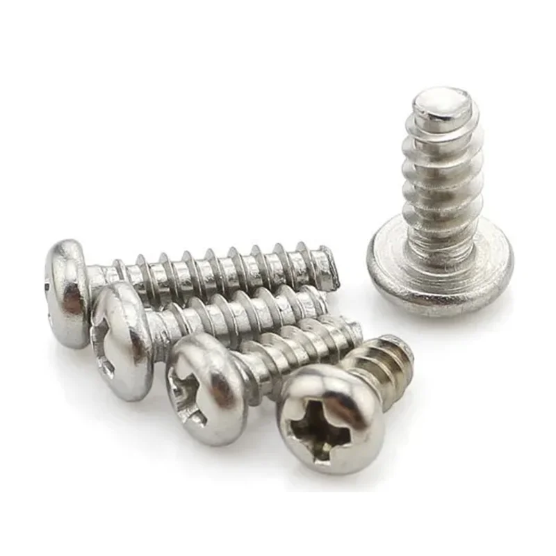 

100pcs/lot M1.4 M1.6 M1.7 M3 M3.5 M4 M5 stainless steel 304 phillips pan head flat tail self tapping small screws 578