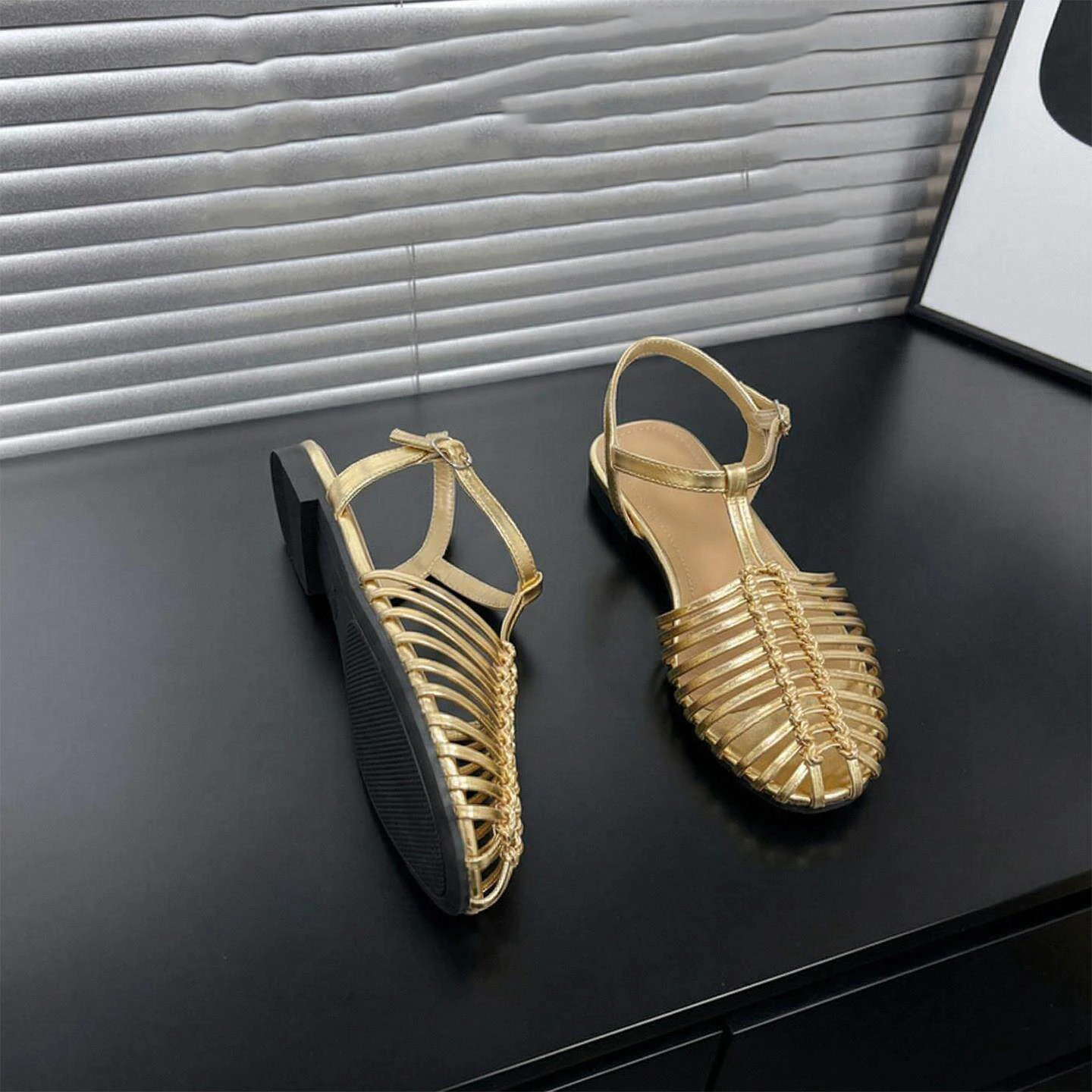 Brand Designer Roman Gladiator Flat Sandals Women Plus Size T Strap Woven Hollow Summer Casual Comfort Beach Sandalias босоножки view 5