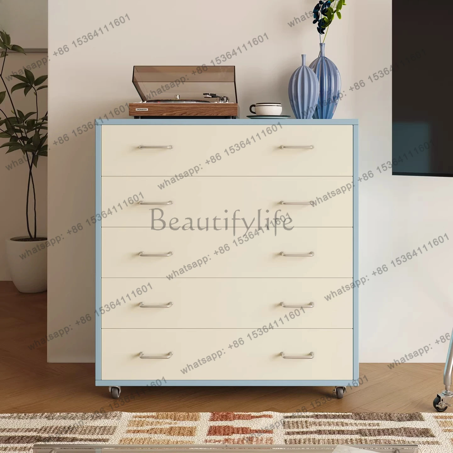 Simple Modern Bedroom Living Room Multi-layer Drawer Storage Cabinet Wheeled Mobile