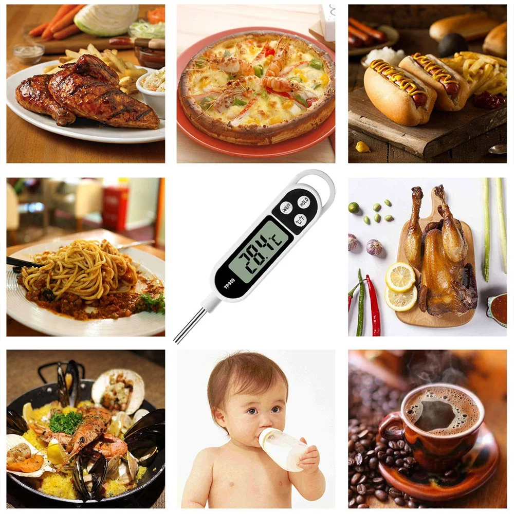 TP300 Food Thermometer Digital Kitchen Temperature Tester For BBQ Meat Water Oil Cooking Electronic Probe Food Oven Thermometer