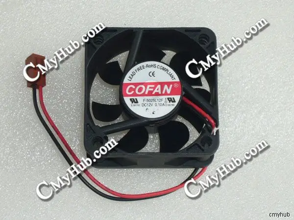 For COFAN F-5025L12F DC12V 0.10A 5025 5CM 50mm 50x50x25mm 2pin 2wire Cooling Fan F-5025L12F