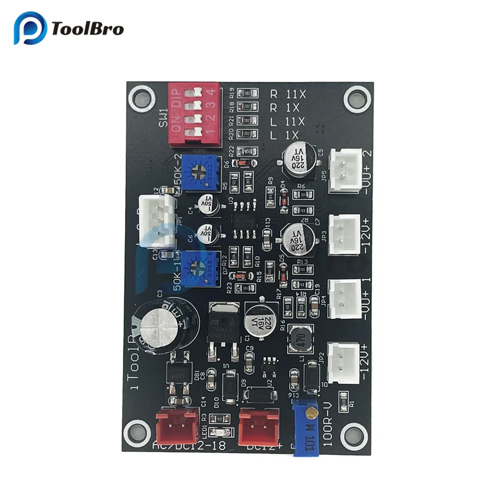 Vu-真空管パワーアンプ,vu-dc 12v-18v,掃除機ドライバー用,低レベル入力,バックライト付き,調整可能