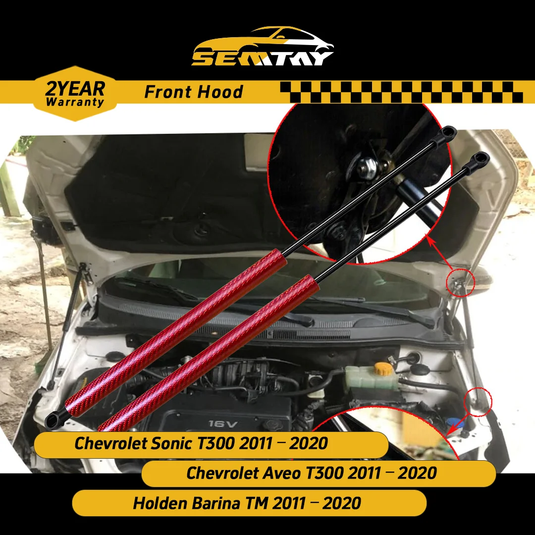 

Стойки капота SEMTAY, совместимые с Holden Barina TM/Chevrolet Aveo/Sonic T300 2011–2020 гг., поддержка подъема капота, пружинные амортизаторы, влажность