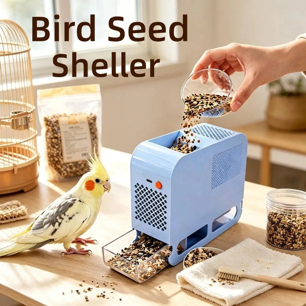 Electric Bird Food Seed Husk Separator Bird Food Shell Blowing Machine Detachable Efficient Quiet For Parrot Mixed Bird Feed
