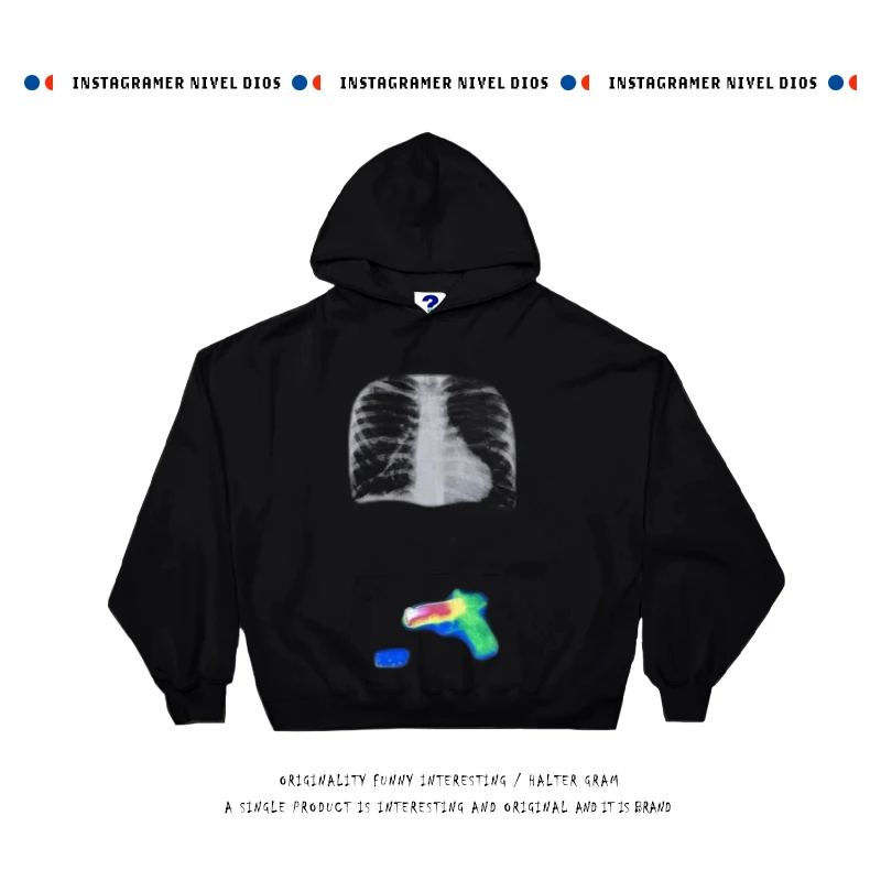 

Американский ретро-свитшот в уличном стиле, винтажное худи из плотной ткани, свободный крой, с принтом, для пар, повседневная осенне-зимняя куртка