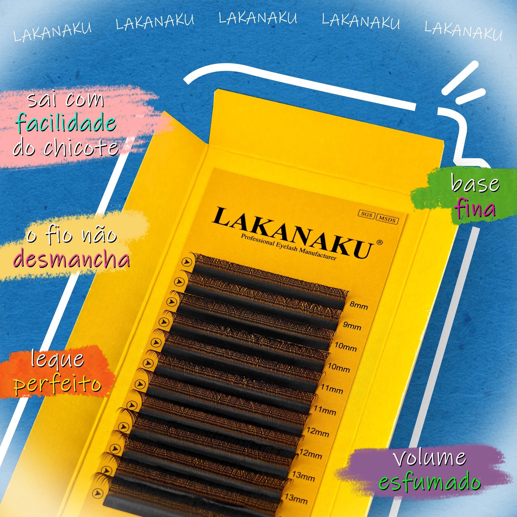 LAKANAKU YY Shape 8-15mix Black Lashes 0.07mm Faux Mink C/D Curl Natural Soft Brazilian Premade Volume Fan Eyelashes Extension