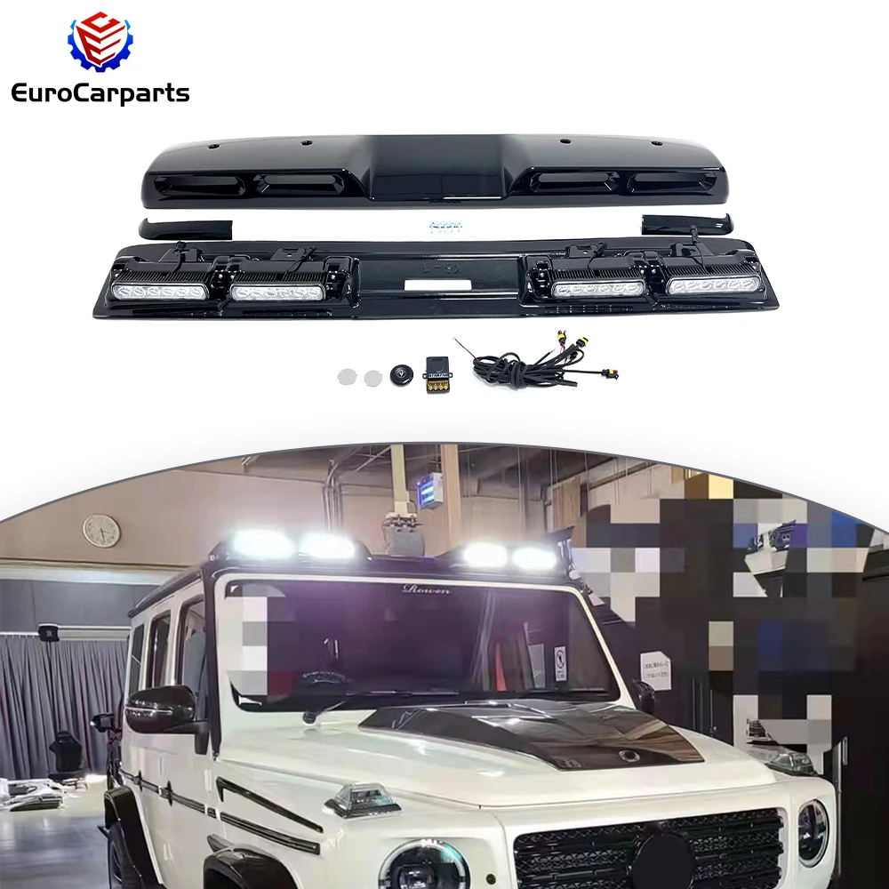 

W464 BA New Style Roof Spoiler with 4 LED for 2019 Year Up W463A G Class G63 G500 G350 Roof Lights Front Spoiler Car Accessory