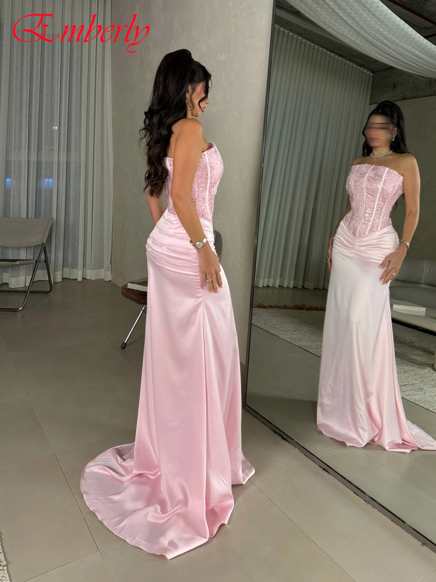 فستان سهرة أنيق مخصص بدون حمالات بدون أكمام مخصص، فساتين مناسبة رسمية عالية الجودة للحفلات الراقصة