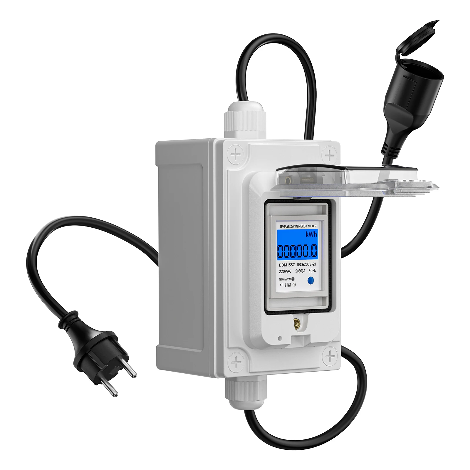 230 فولت 60A المحمول الرقمي الحالي متر المحمول متر CEE في الهواء الطلق كيلوواط ساعة متر مع IP67 مقاوم للماء ، المكونات الصناعية LED الحالي Mete