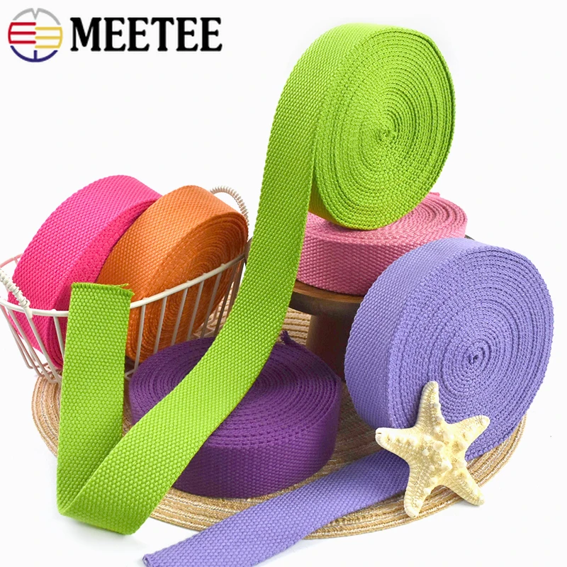 

8Meter 20-50mm Polyester Canvas Webbing Strap Backpack Tape Bias Binding Cotton Ribbon Pet Collar Safety Band Sewing Accessories