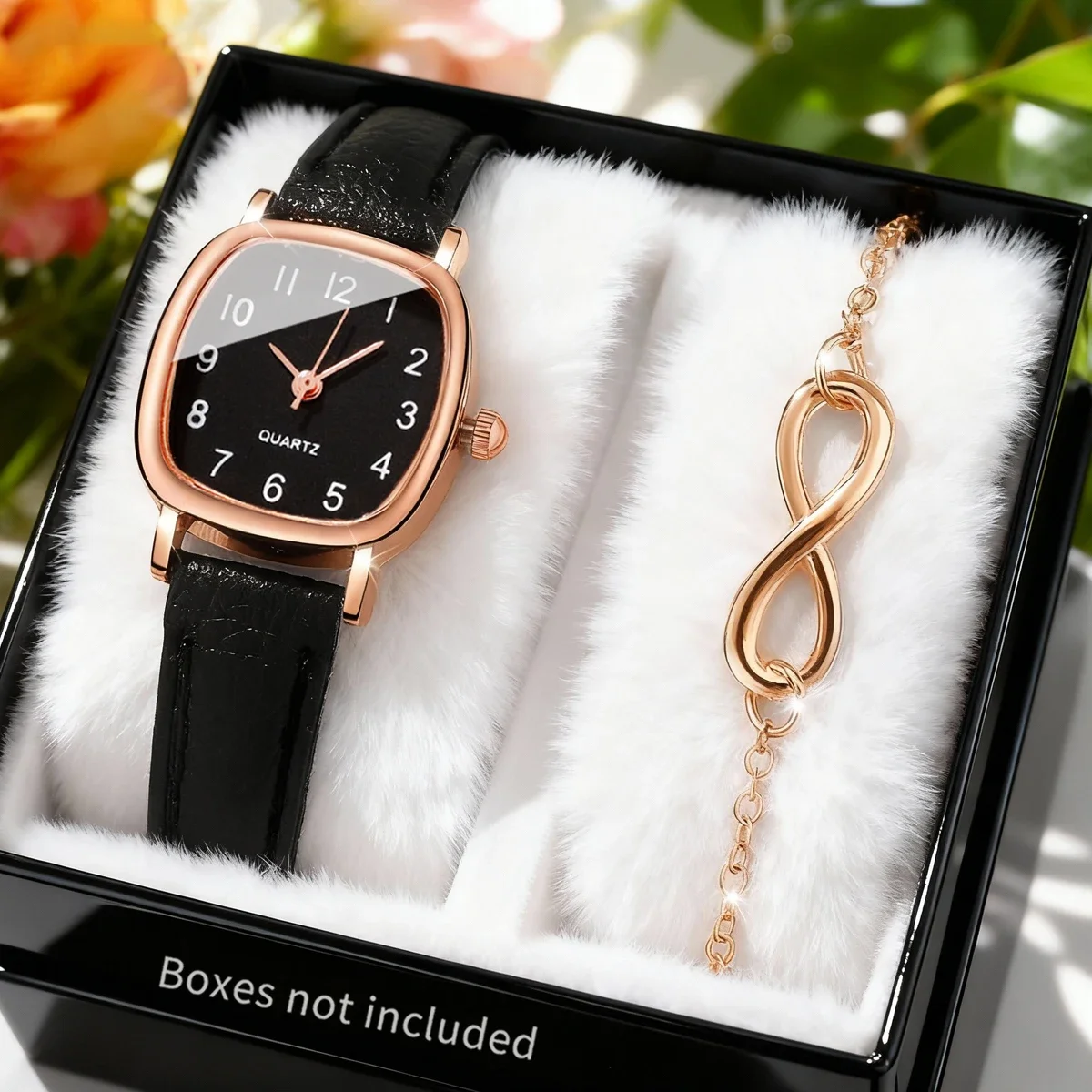 1pc elegant watch+1pc accessory set, elegant dial, textured strap, a good choice for daily matching