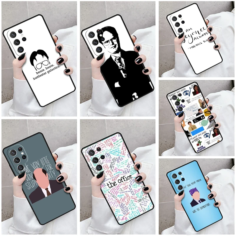 Phone Case For Samsung Galaxy S24 S23 S21fe S22 Ultra Plus Note 10 20 S8 S9 S10 Cover The Office Inspired Quotes