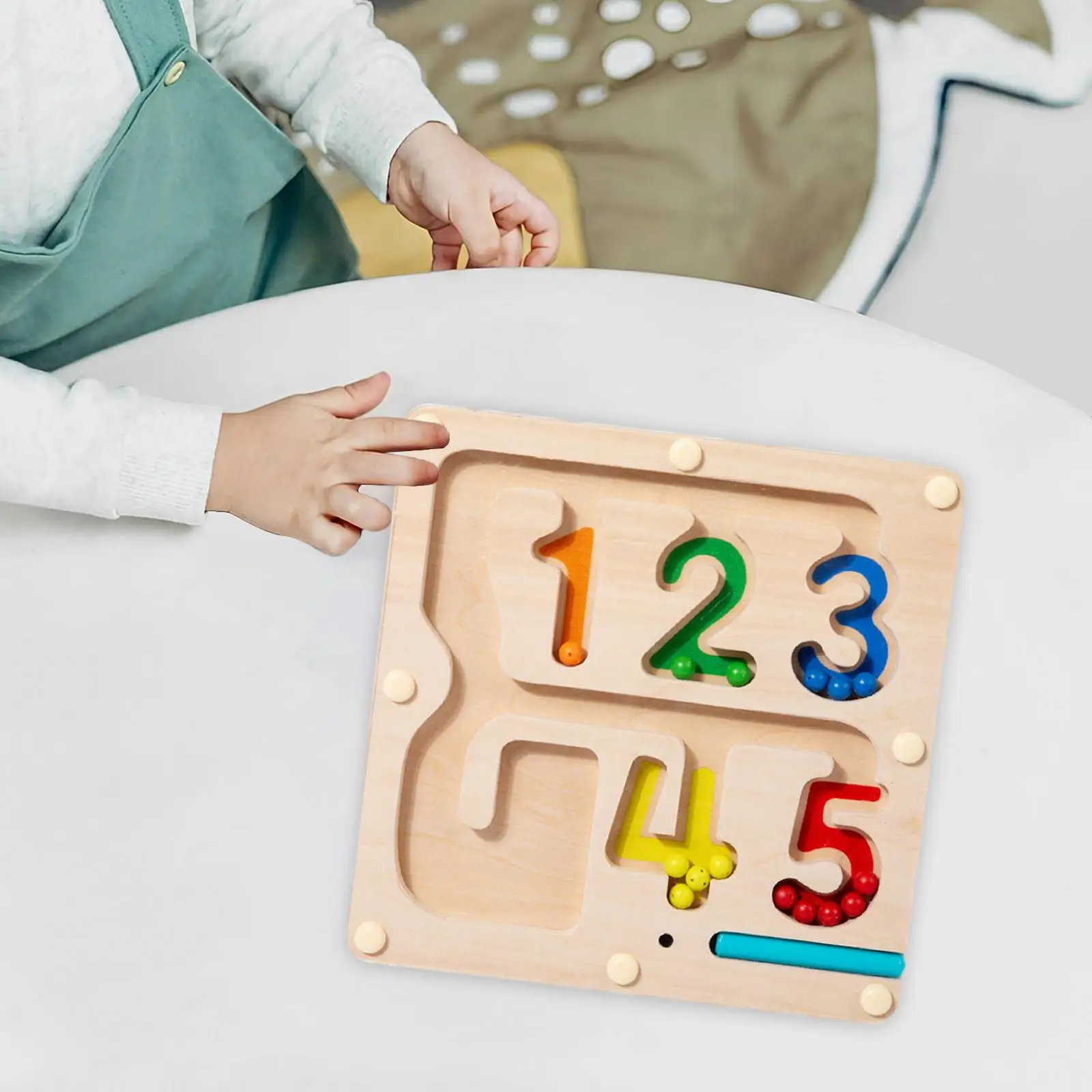 Houten tellen Matching Game Leervaardigheden Speelgoed Wiskundespeelgoed Reisspeelgoed Houten magneetpuzzelborden voor kinderen van 3-5 jaar Kleuterschool