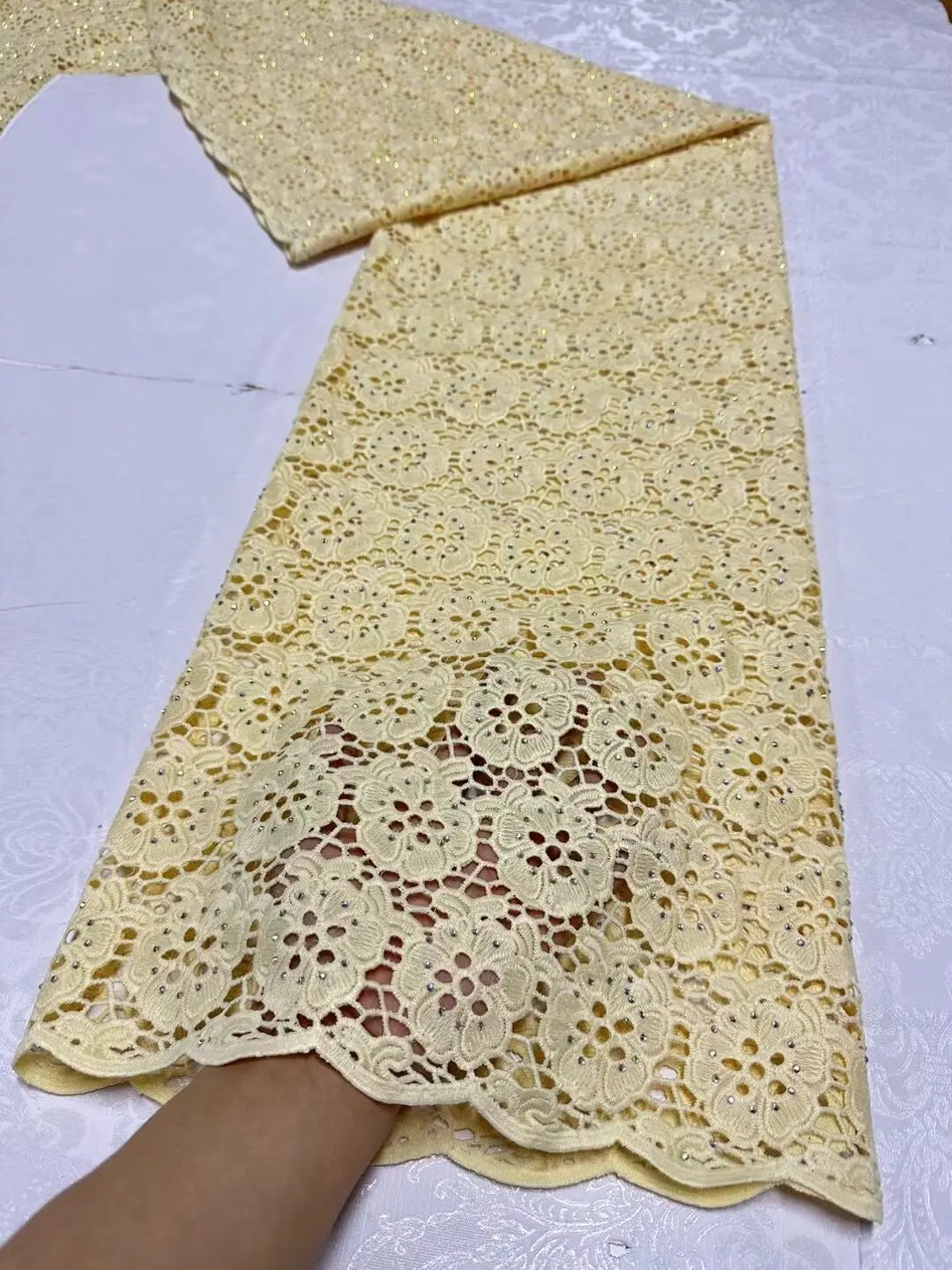 

Latest African Gipure Cord Lace Fabric 2024 High Quality Nigerian Water Soluble Lace Fabric For Women Wedding Party Dress JL368