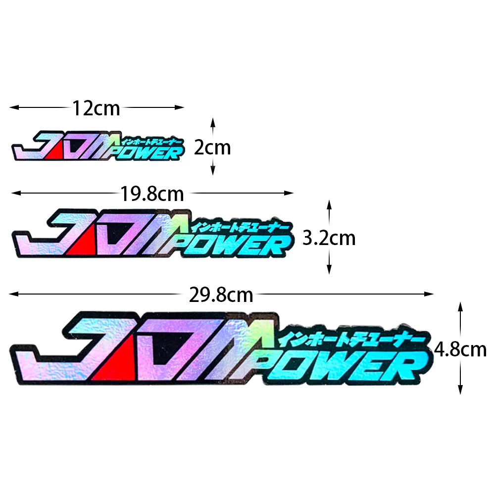 JDM POWER Sticker Auto Window Bumper Decal Car-Styling Vinyl Stickers Water Resistant for Toyota Honda Volkswagen Mitsubishi