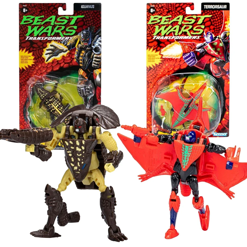 Transformers Beast Wars Terrorsaur Iguanus Cybershark Kenner Vintage Retro Cardback Deluxe Predacon Figurka akcji Model Zabawka Prezent