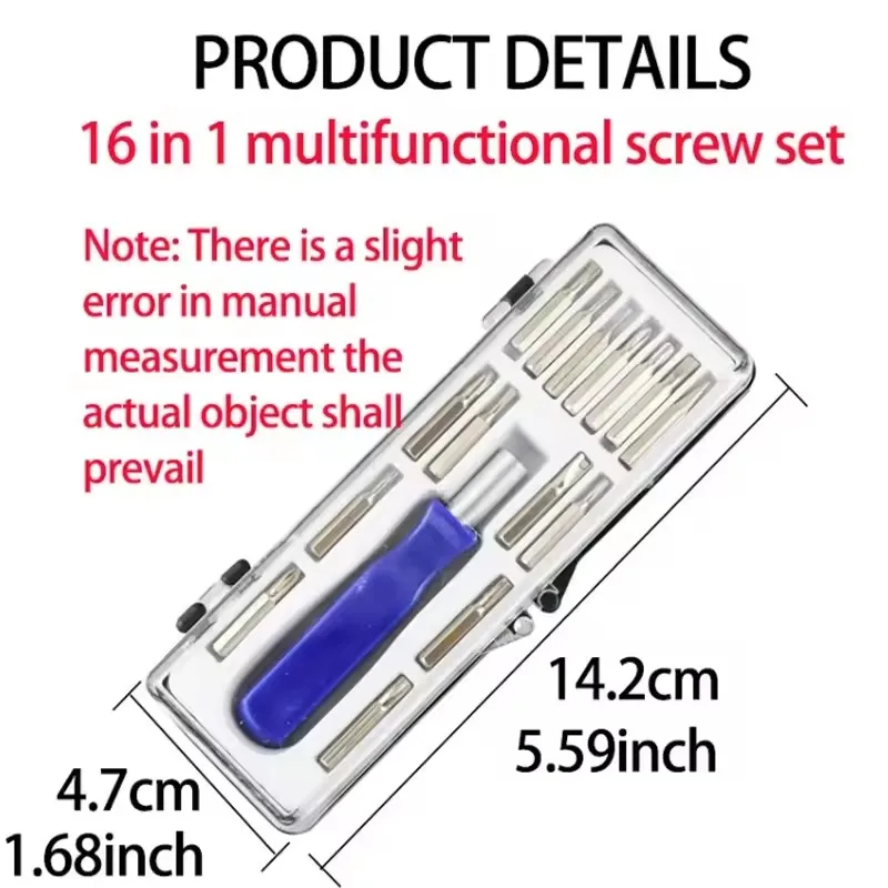 16 in 1 Multifunctional Screwdriver Set Multi Tip Combination Precision Magnetic Mini Kit Camera for Mobile Phone IPad Repair