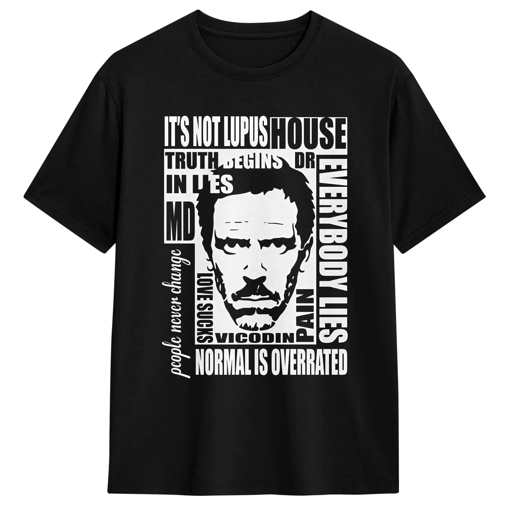 Vintage Dr Gregory House MD T-Shirts Men Round Neck Cotton T Shirt  Short Sleeve Tee Shirt New Arrival Clothes