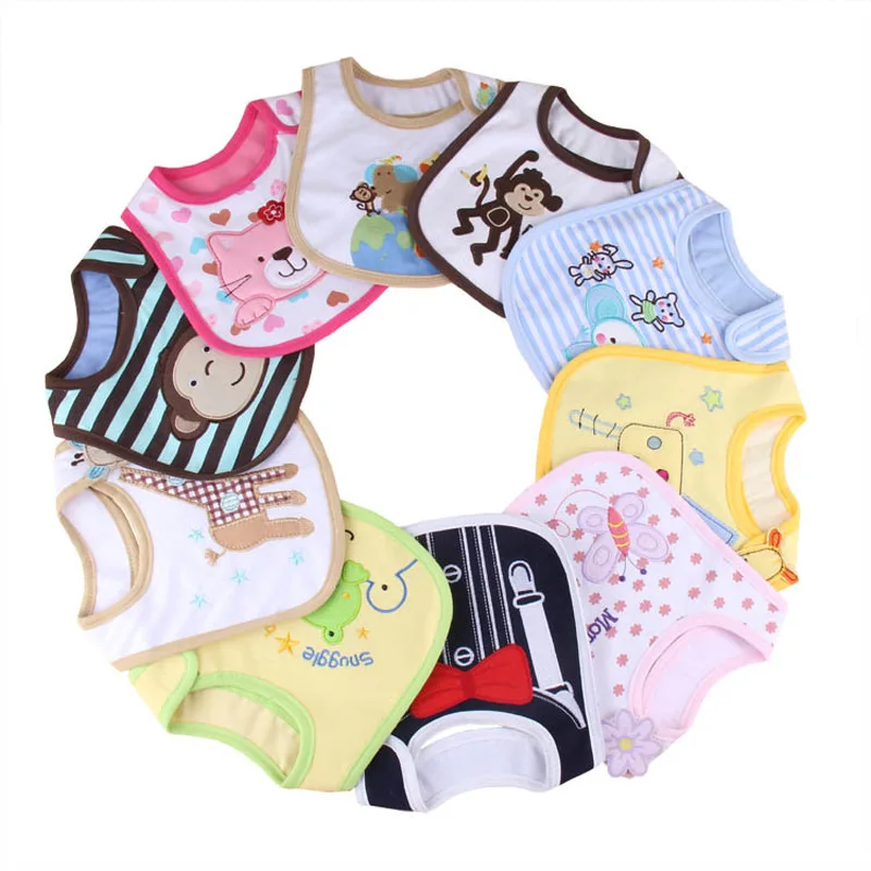 Feeding Baby Cute Embroidered Sleeveless Bibs for Baby Girl Bib Saliva Boy Burp Cloths Things Cartoon