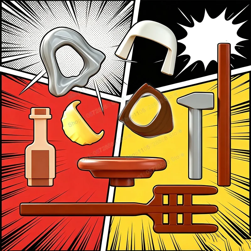 N851-854 Medieval commoners Series Pastoral Building Blocks Model Assemble Action Bricks Figure Accessories Children's Toys Gift