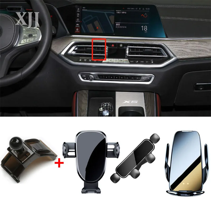 

For BMW X5 X6 X7 2022 2021 2019 2018 2014 2013 2008 Car Navigation Air Outlet Phone Holder Bracket Dashboard Wireless Charger