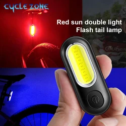Bicycle Rear Light Ultra Bright USB Rechargeable 5 Modes Bike Light Tail Cycling Highlight MTB Bike Helmet Backpack Lamp