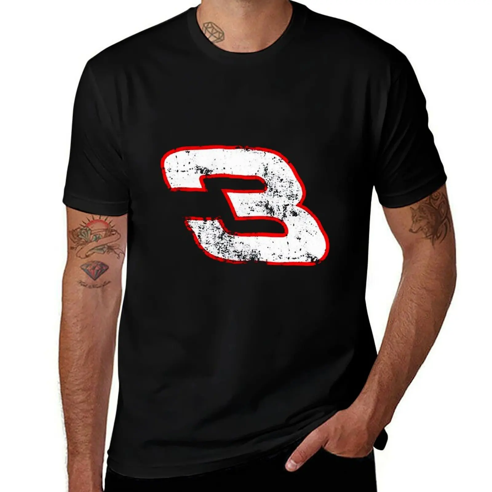 Dale Earnhardt 3 Distressed T-Shirt Short sleeve tee customizeds vintage graphic tee graphic shirts mens designer clothes