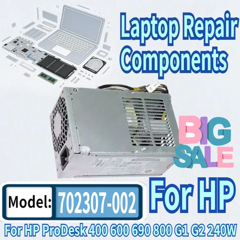 For HP ProDesk 400 600 690 800 G1 G2 240W Power Supply D12-240P3A PS-4241-2HF1 702307-002 702308-001 Fast Ship
