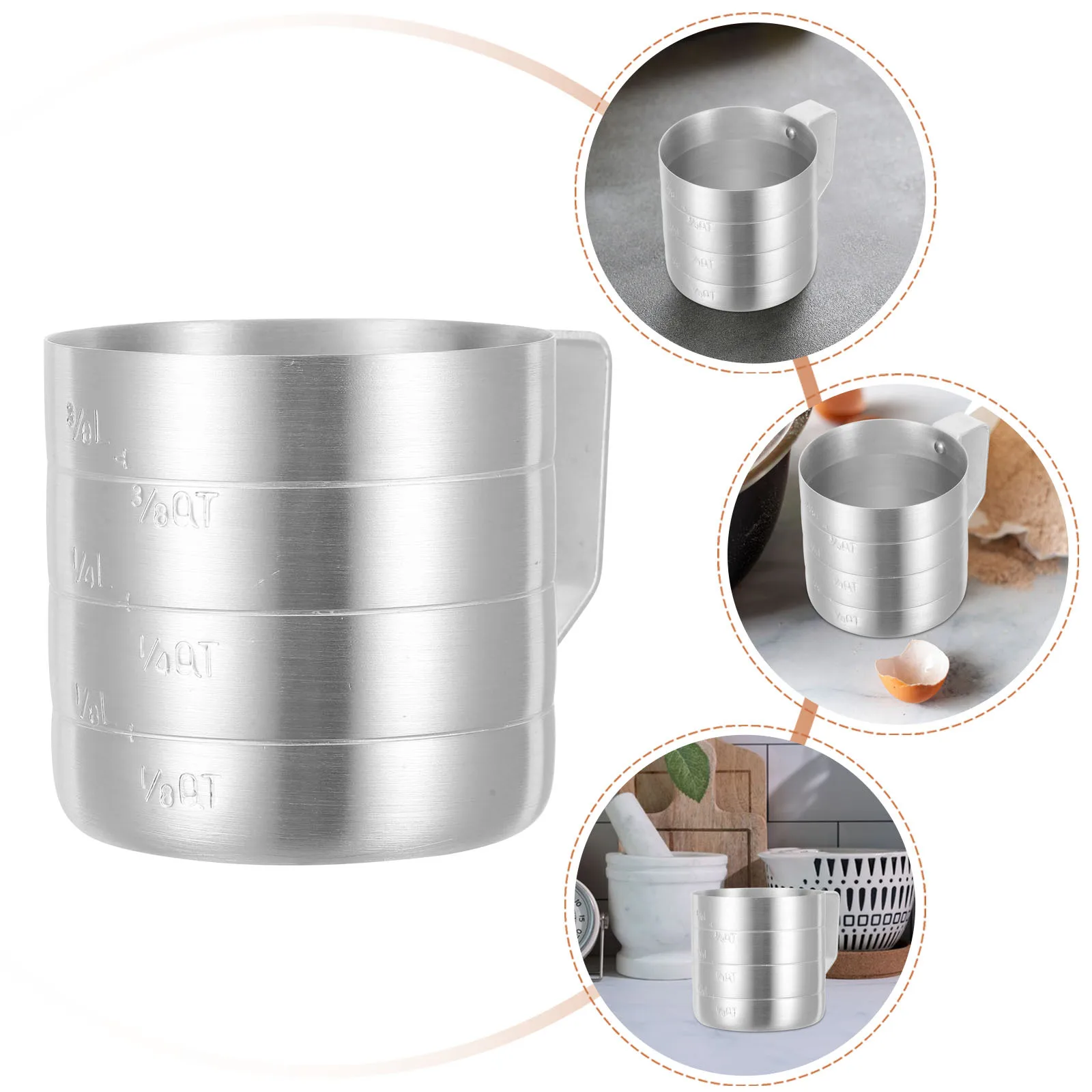 

Precision Aluminum Measuring Cup with Clear Scale Graduated Ounce Ml Markings for Baking Coffee Oil Milk Measuring Kitchen