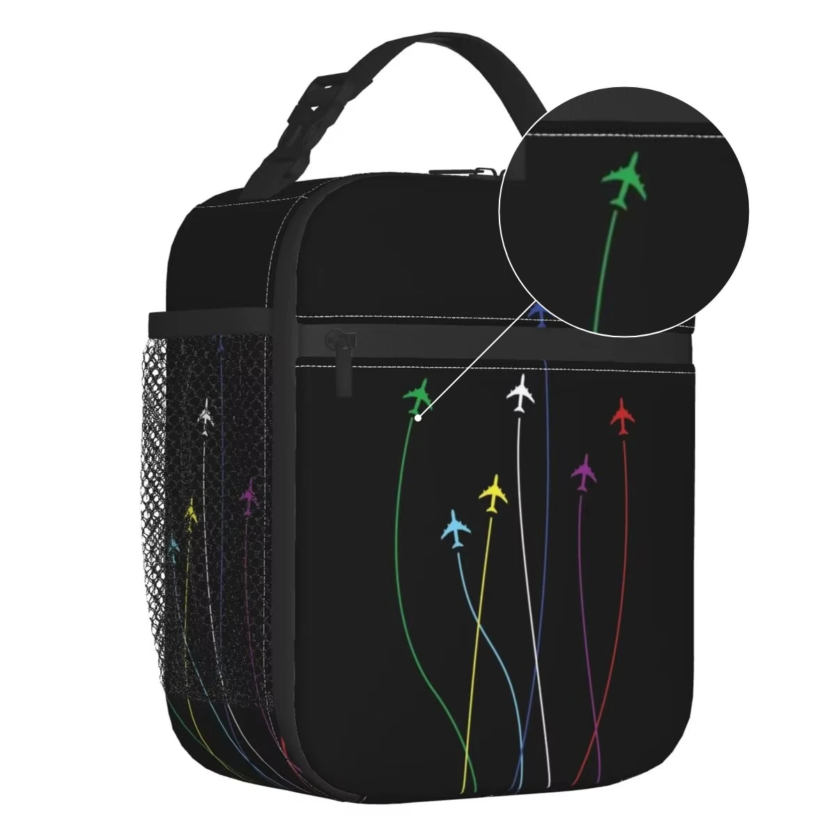 Born To Fly Captain Stripes Flight Pilot Lunch Boxes Multifunction Aviation Airplane Cooler Thermal Food Insulated Lunch Bag