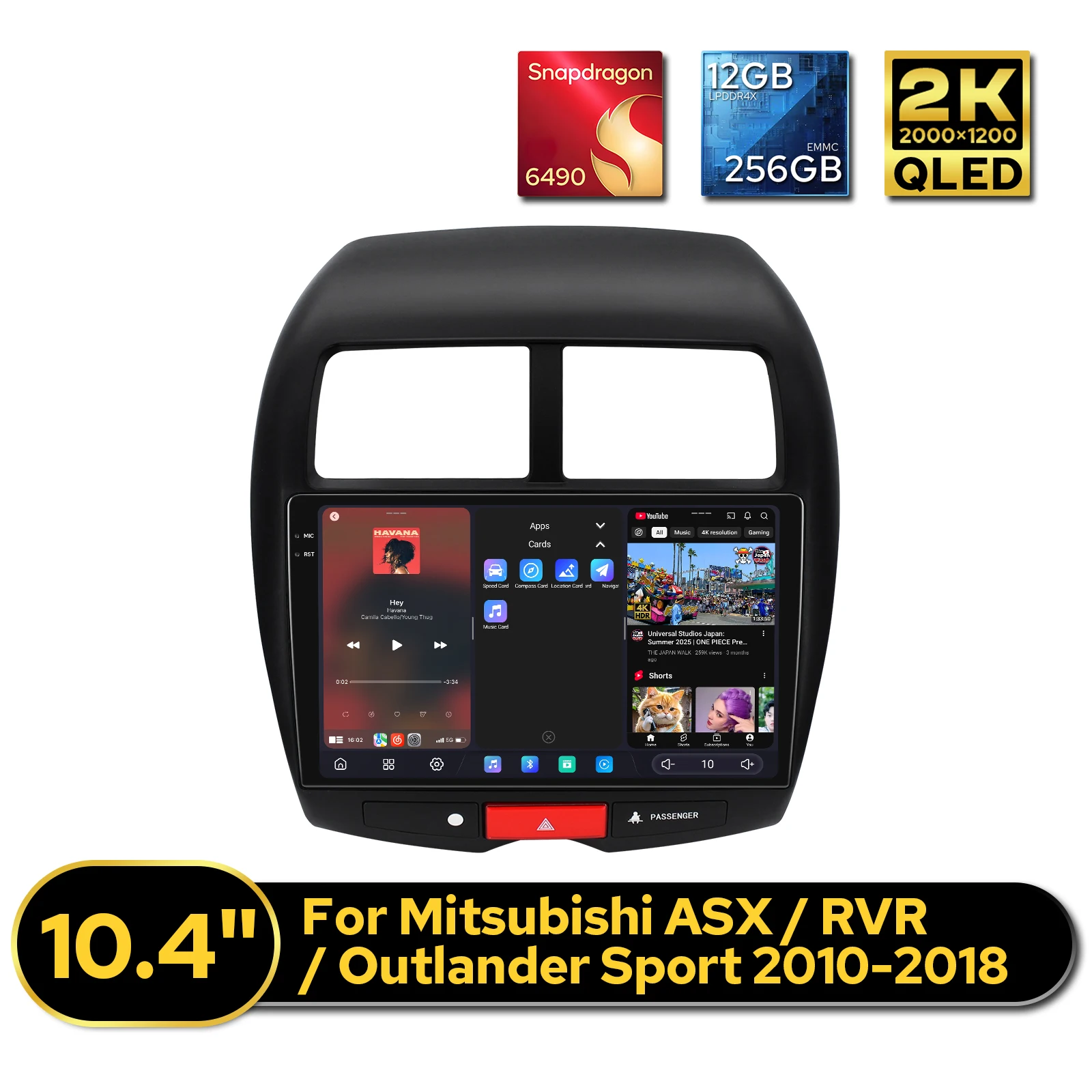 Upgraded 9.5''Car Stereo Multimedia Player for Mitsubishi ASX RVR Outlander Sport 2010-2018 Keep OEM Rockford Amp/Reverse Camera