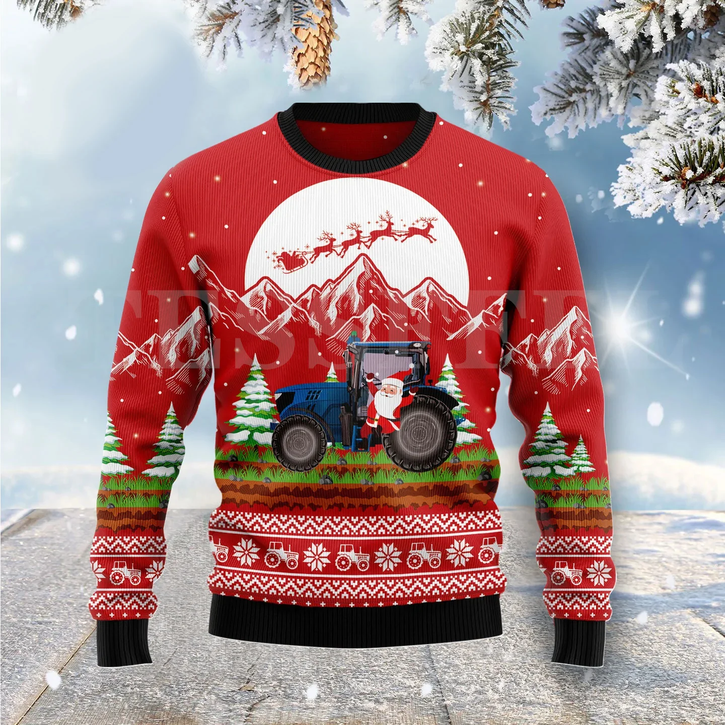 Newfashion natal inverno camisola feia papai noel dinossauro engraçado crânio retro moletom 3dprint unisex casual harajuku x