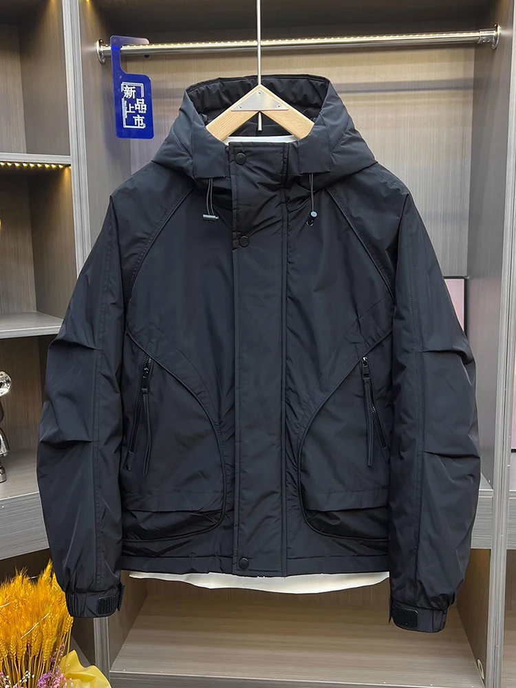 

Мужская куртка с капюшоном, весенне-осенняя модная брендовая универсальная рабочая одежда Haome, пальто с украшением на молнии, ветрозащитная, стандартная посадка