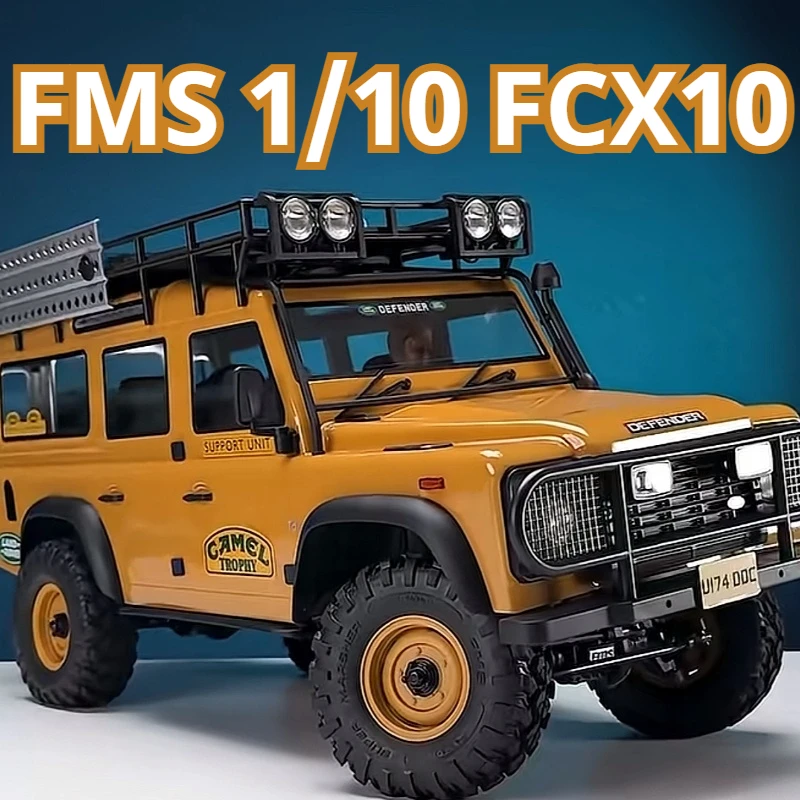 new FMS 1/10 FCX10 RC Rock Crawler Camel Trophy Style Electric Simulation Off‑Road Climbing Hobby RC Model Car for Adult Hobbyis