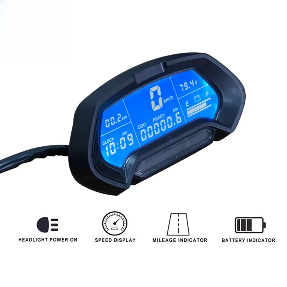 CT-22 Universal Digital LCD Programmable Speedometer Display 48V 72V 120V New Condition Plastic Material for Electric Motorcycle